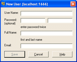 The New User Dialog